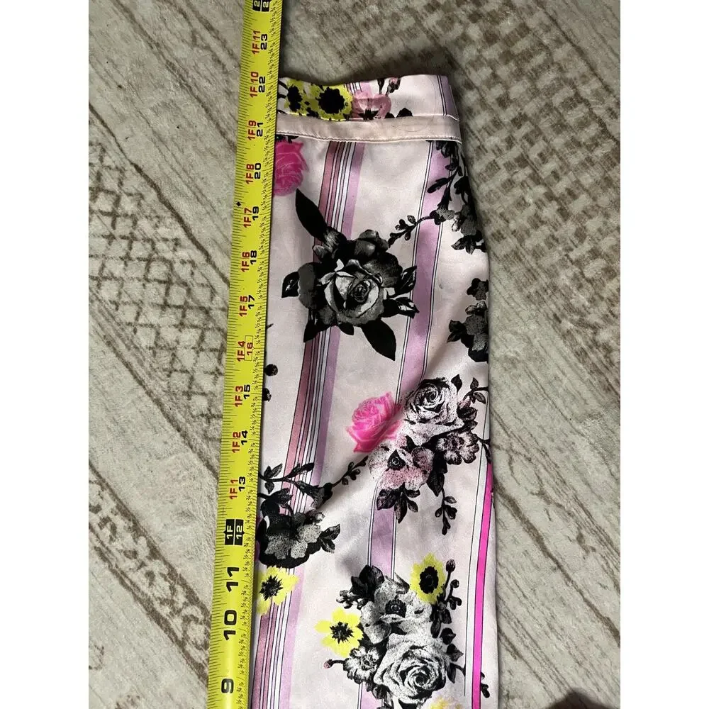 Women's Victoria Secret Size Small Button Up Floral Pajama Long Sleeve Top Pink